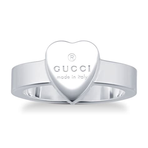 silver heart gucci ring|Gucci ghost ring silver.